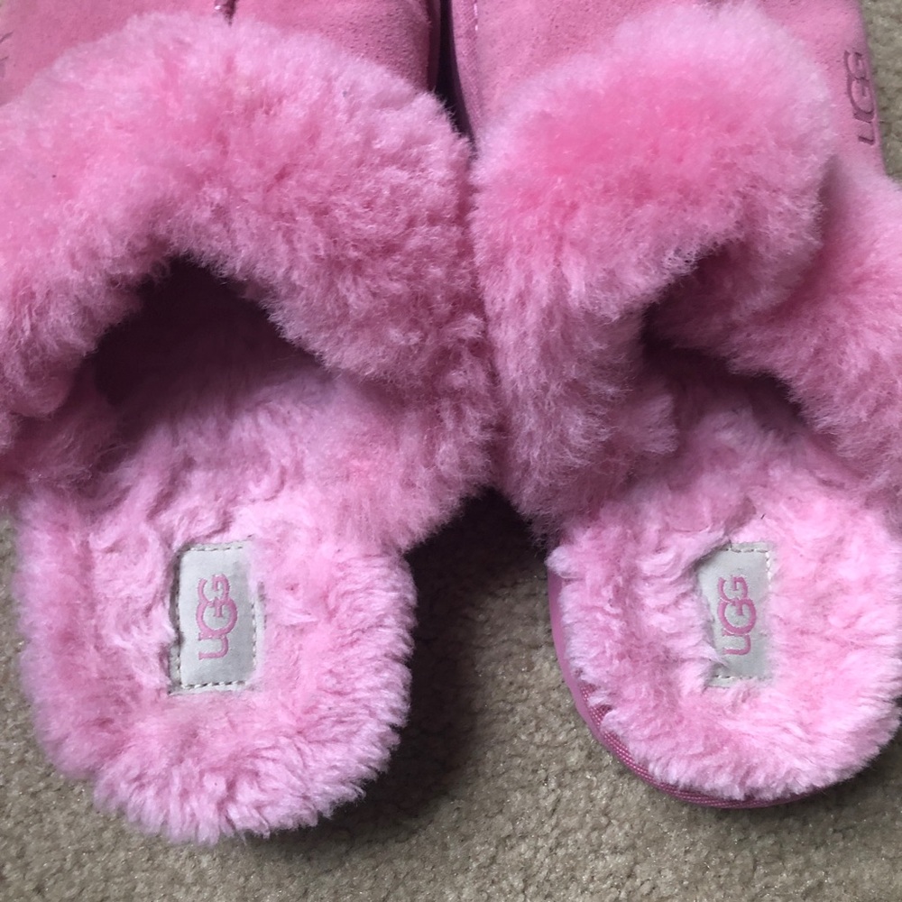 Sz 5 Ugg Scuffette II Slippers Carnation Pink Suede - Picture 8 of 14